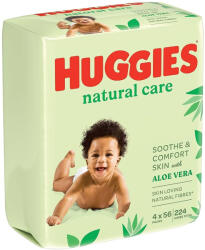 Huggies Natural Care Törlőkendő Aloe Veraval 4x 56 db (224 db)