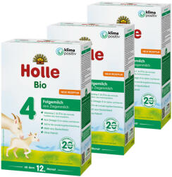 Holle 4 Bio Kecsketej alapú anyatej-kiegészítő tápszer 12. hónapos kortól 3x 400 g (1200 g)