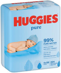 Huggies Pure Nedves Törlőkendő 4x 56 db (224 db)