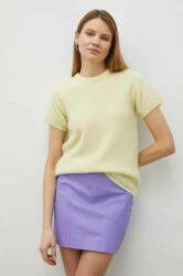American Vintage gyapjú pulóver könnyű, női, sárga - sárga M