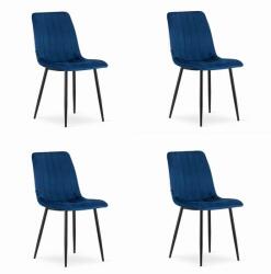 ARTOOL Set 4 scaune bucatarie/living, Artool, Lava, catifea, metal, bleumarin si negru, 43x51x90 cm (3464_1S)