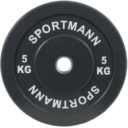 Sportmann Greutate Cauciuc Bumper Plate SPORTMANN - 5 kg / 51 mm - Negru (SM1256)