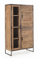 Bizzotto Comoda cu vitrina lemn maro Elmer 90x40x160 cm (0746315) Comoda