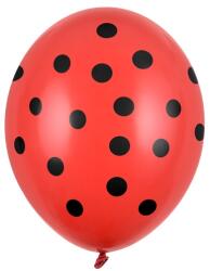 PartyDeco Balon din latex - roșu cu puncte negre