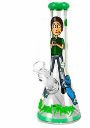 Urban Crew Bong din sticla Cartoon Guy Rick and Morty - Lucrat manual 25cm