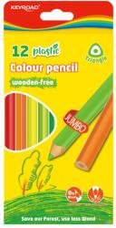 Keyroad Színes ceruza készlet 4 mm famentes háromszögletű Keyroad Jumbo 12 klf. szín (43651)