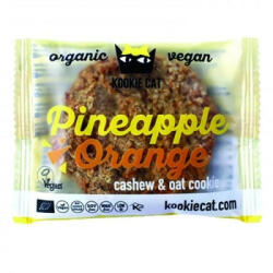 Kookie Cat bio vegán gluténmentes kesudiós zabkeksz, ananász-narancs 50 g - bioszallito