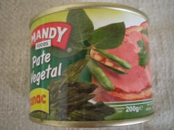 MANDY FOODS növényi pástétom 120 g - bioszallito