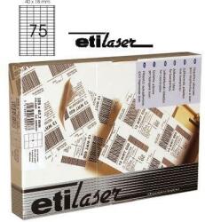 Etilux Etichete autoadezive 75/A4, 40 x 18 mm, 200 coli/top, ETILASER - albe (30305001)