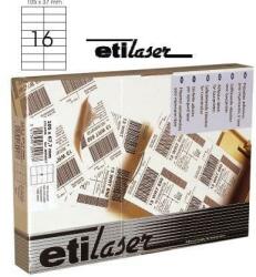 Etilux Etichete autoadezive 16/A4, 105 x 37 mm, 200 coli/top, ETILASER - albe (30900037)