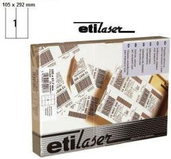 Etilux Etichete autoadezive 2/A4, 105 x 292 mm, 200 coli/top, ETILASER - albe (30900055)