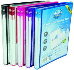 Pukka Pad Dosar de prezentare personalizabil cu 40 folii, A4, coperta rigida, PUKKA - transparent albastru (PK-6180-PFL)