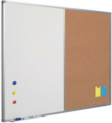 Smit Visual Supplies Tabla combi (whiteboard / textil albastru) 90 x 120 cm, profil aluminiu SL, SMIT (11404101)