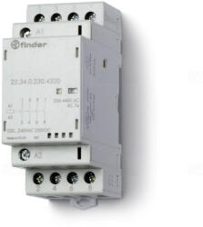 Finder 22.34. 0.230. 4620 Installációs mágneskapcsoló, kontaktor, 25A (AC-7a), 2NO + 2NC, 230V AC/DC, mechanikus állapotjelzés + LED (22.34.0.230.4620)