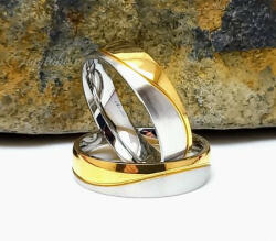  Arany-ezüstszínű nemesacél karikagyűrű ( páros gyűrű )
