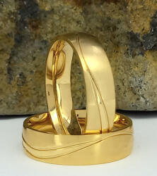  Aranyszínű nemesacél gyűrű ( páros gyűrű )