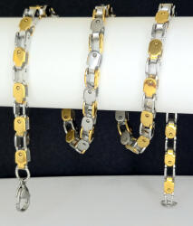  Arany-ezüstszínű nemesacél nyaklánc - tanitaekszer - 6 000 Ft