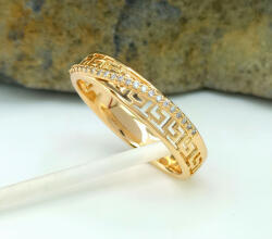  Aranyszínű antiallergén görög mintás gyűrű - tanitaekszer - 3 900 Ft