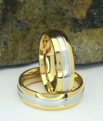  Arany-ezüstszínű nemesacél gyűrű ( páros gyűrű )