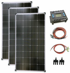 Solartronics Szigetüzemű napelem rendszer 3x170w napelem + 40A töltésvezérlő (SET390M-170)