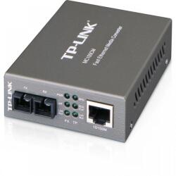 TP-LINK Switch media convertor TP-Link, 2 porturi (1x100Mbps SC, 1x10/100 Mbps (RJ-45)), 10/100Base-TX to 100Base-FX (SC), Multi-Mode, 2Km, montabil in sasiu (MC100CM) - neotec