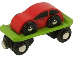 Bigjigs Toys Trenulet Cu Platforma Auto (EDUC-BJT199)