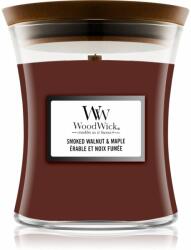 WoodWick Smoked Walnut & Maple lumânare parfumată cu fitil din lemn 85 g