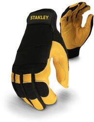 STANLEY Marhabőr munkavédelmi kesztyű, nagy tapadású ujj és tenyérfedés, 10-es méret, STANLEY
