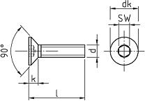 sf bkny csavar 08.8 m 5x 8, horganyzott din-7991