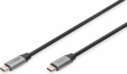 ASSMANN DB-300220-005-S USB-C apa - USB-C/Thunderbolt apa 3.0 Adat és töltőkábel - Fekete (0.5m) (DB-300220-005-S)