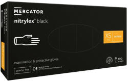 Mercator Medical NITRYLEX BLACK - Nitril kesztyű (púdermentes) fekete, 100 db, XS