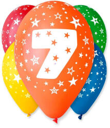 Godan Színes számos lufi 5 darabos - 7 (GS110/7) - jateknet