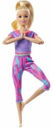 Mattel Barbie Made To Move: Păpușă Barbie flexibilă cu păr blond - yoga (GXF04)
