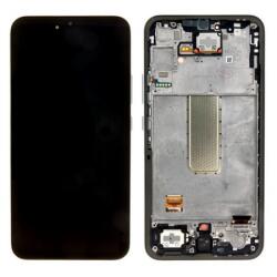 Samsung A346B Galaxy A34 5G LCD Kijelző+Érintőüveg+Előlap Keret, Szürke, Awesome Graphite (GH82-31201A, GH82-31200A) Gyári, Service Pack
