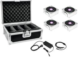 EUROLITE Set 4x AKKU IP Flat Light 1 chrome + Case + Charger (20000443)