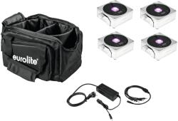EUROLITE Set 4x AKKU IP Flat Light 1 chrome + Soft Bag + Charger (20000444)