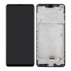 Samsung A217F, A217F/DS Galaxy A21s (2020) előlap keret, lcd kijelző és érintőpanel fekete (OEM)