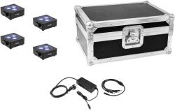 EUROLITE Set 4x AKKU Flat Light 3 bk + Charger + Case (20000478) - mangosound