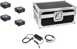 EUROLITE Set 4x AKKU Flat Light 3 bk + Charger + Case (20000478)