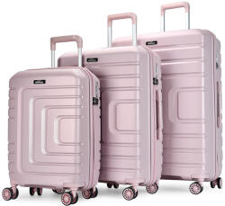 BONTOUR Charm rose gold 4 kerekű 3 részes bőrönd szett (130840-Pink)