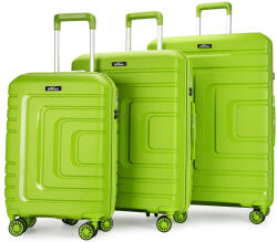 BONTOUR Charm zöld 4 kerekű 3 részes bőrönd szett (130840-FruitGreen)
