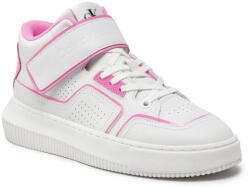 Calvin Klein Sneakers Calvin Klein Jeans Chunky Cupsole Laceup Mid YW0YW00691 White/Neon Pink 0LA