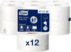 Tork Toalettpapír 2 rétegű 19cm T2 rendszer Tork Advanced Mini Jumbo fehér (472102) (KHH339H)