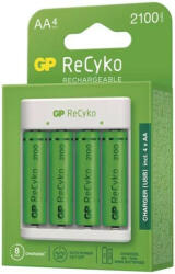 GP Batteries GP Eco E411 töltő+4x2100mAh AA HR6 ReCyko tölthető elem (GP-B51414)