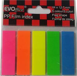 Evo Jelölőcímke műanyag 12, 7x44mm, 5 neon szín 5x20 db EVOFFICE (21348)
