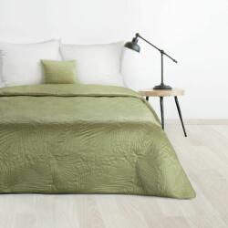 Eurofirany Luiz4 bársony ágytakaró pálmalevél mintával Világoszöld 220x240 cm