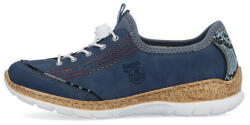 RIEKER Pantofi dama, Rieker, N42T0-14-Albastru, casual, piele ecologica, cu talpa joasa, albastru (Marime: 39)