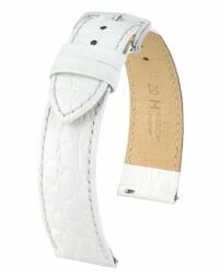 Hirsch Crocograin Fehér óraszíj - 18mm / M - 110/70mm