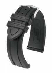 Hirsch Hevea Kaucsuk Fekete óraszíj - 22mm / L -120/80mm