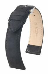 Hirsch Osiris Nubuck Fekete óraszíj - 20mm / L -120/80mm